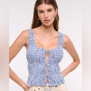 NWT Abercrombie & Fitch Ruched Tie-Front Top